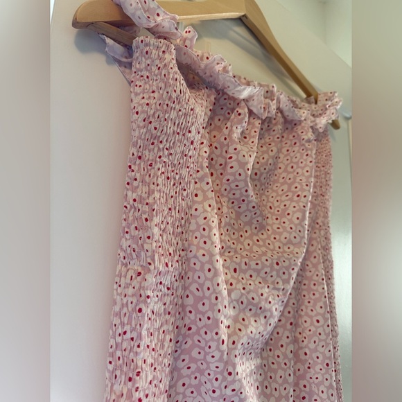 Pink Floral Strapless Dress - Picture 2 of 2